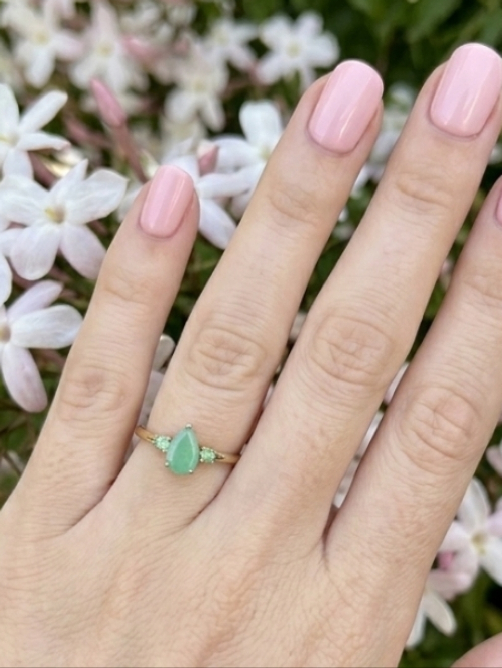 Gold Emerald Ring Gold 18k Over Silver 925 Women's Special Occasion Ring